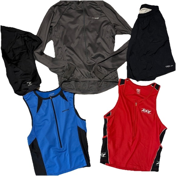 Zoot Other - Mens Cycling Lot Jerseys Shirt Shorts  M L XL VTG Zoot Sugoi Bellwether Trek USA